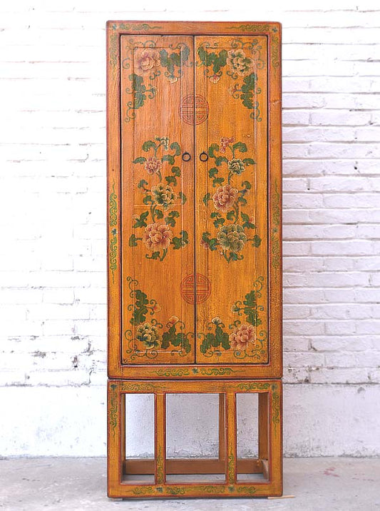 Tibet China Kommode Floral gelb