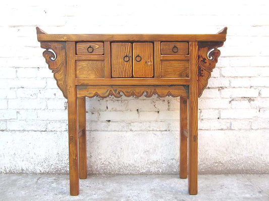 Asien Kommode Sideboard honigbraun antik Ulmenholz