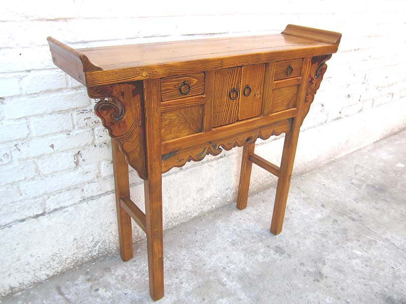Asien Kommode Sideboard honigbraun antik Ulmenholz