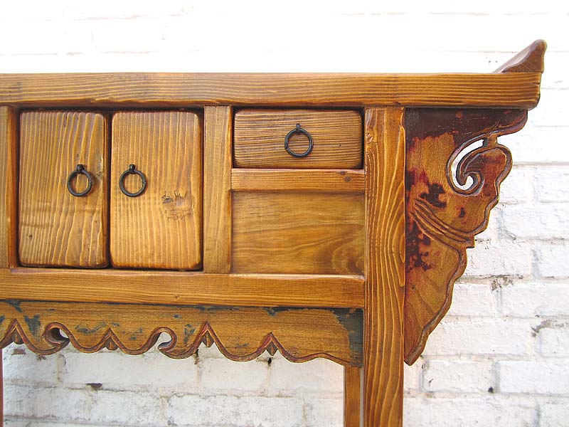 Asien Kommode Sideboard honigbraun antik Ulmenholz