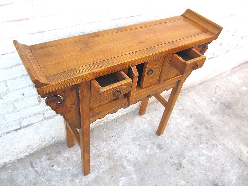 Asien Kommode Sideboard honigbraun antik Ulmenholz
