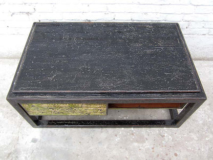 Asien Tisch Sockel shabby chic Pinie schwarz und grün