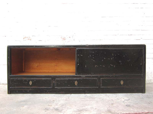 Asia koloniale Kommode TV Lowboard schwarzer Lack by Luxurypark