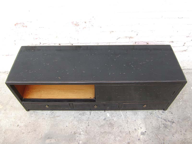 Asia koloniale Kommode TV Lowboard schwarzer Lack by Luxurypark
