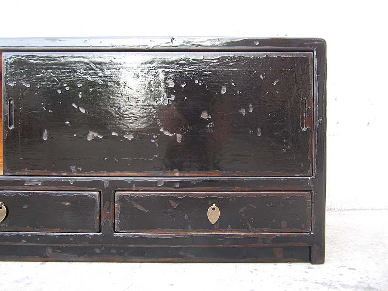 Asia koloniale Kommode TV Lowboard schwarzer Lack by Luxurypark