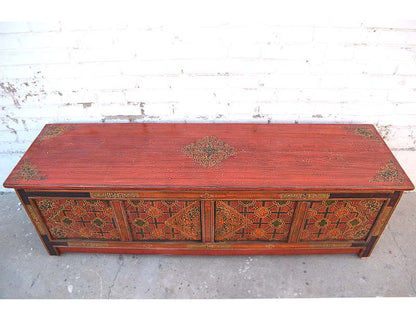 Tibet Lowboard bunte Motifbemalung Unikat