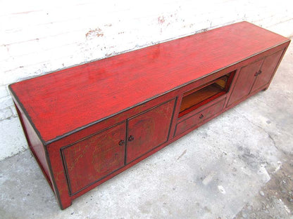 China breites Lowboard Fernsehkommode dunkelbraun Pinie