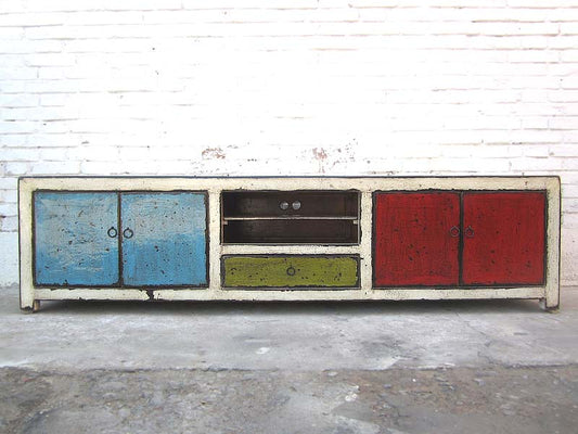 Asien großes buntes Lowboard TV Kommode shabby chic special