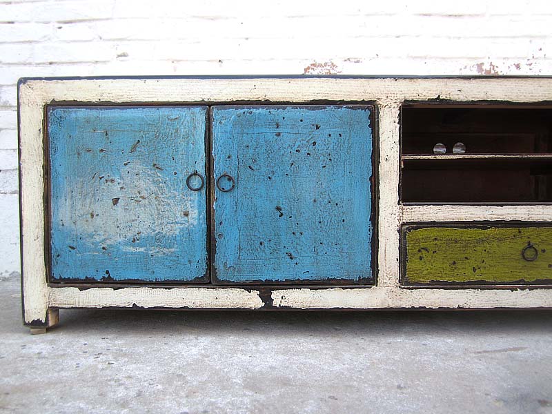 Asien großes buntes Lowboard TV Kommode shabby chic special
