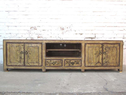 China große Fernseh Kommode Lowboard für Flachbildschirm antik Look vintage finish Holz
