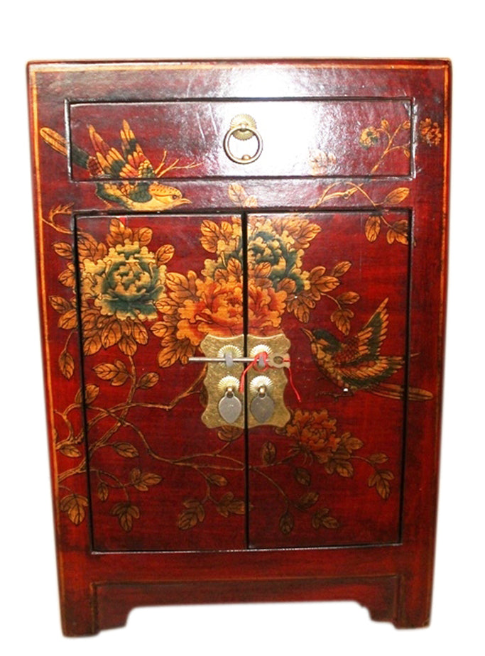 China Kommode bemalt Nachtschrank Schubladen & Türen