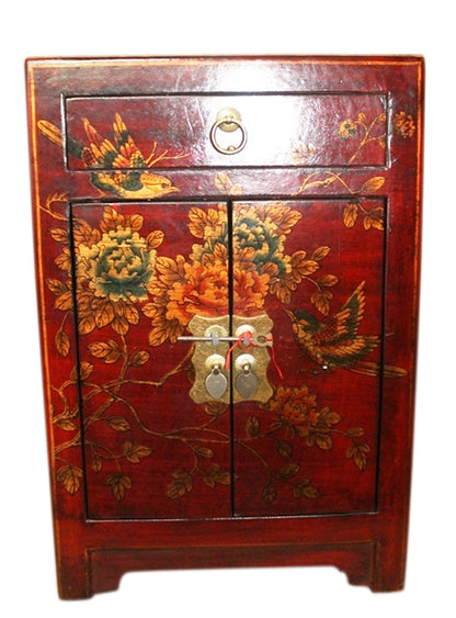 China Kommode bemalt Nachtschrank Schubladen & Türen