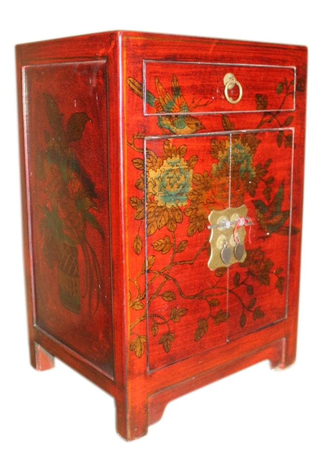 China Kommode bemalt Nachtschrank Schubladen & Türen