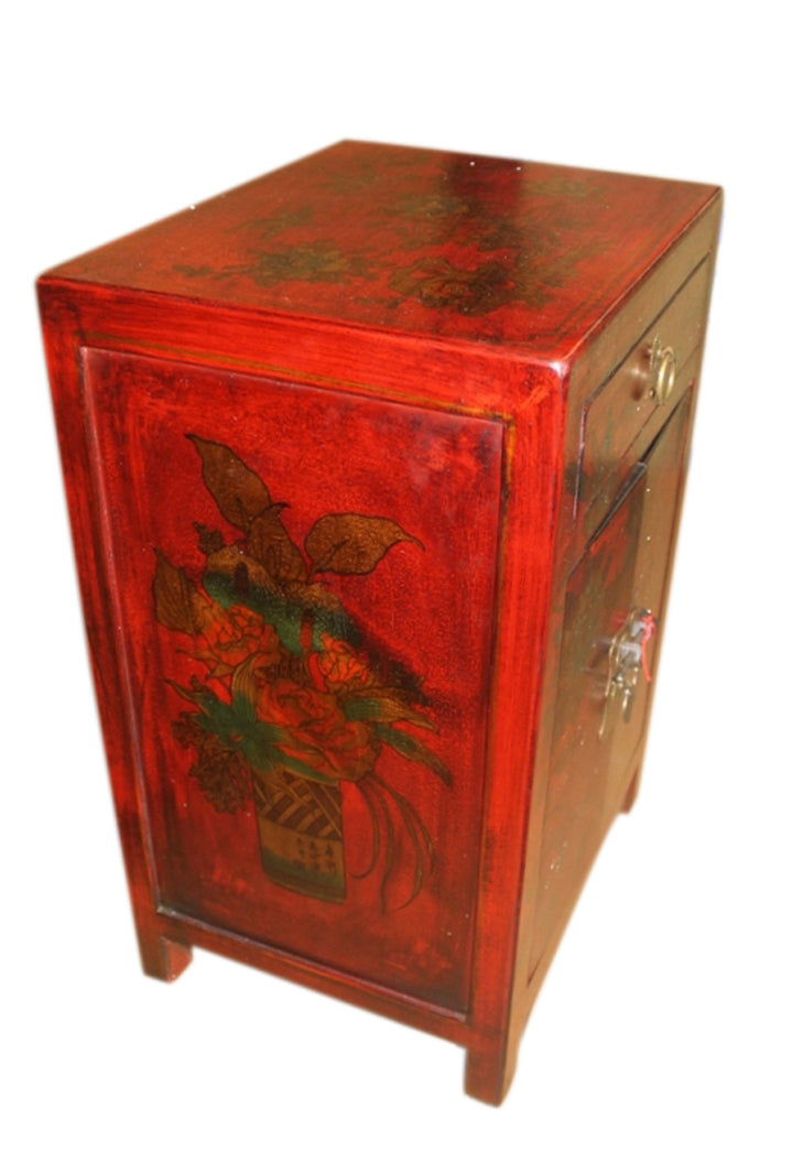 China Kommode bemalt Nachtschrank Schubladen & Türen