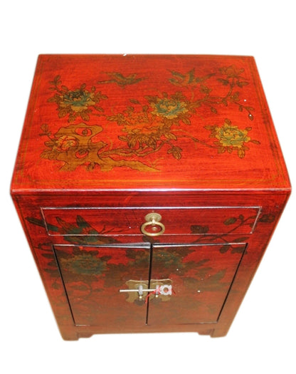 China Kommode bemalt Nachtschrank Schubladen & Türen