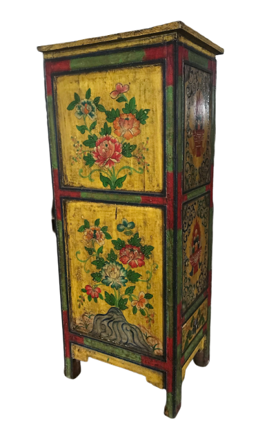 Tibet Konsole Nichenschrank bunte Motivbemalung