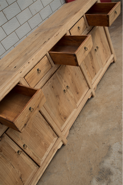 China Sideboard Hebei breite Schubladen Kommode used Optik aus Pinie