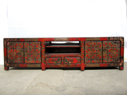 Tibet Asia Lowboard bunte Motifbemalung Unikat
