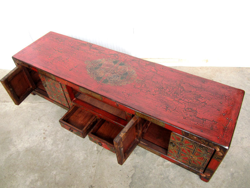 Tibet Asia Lowboard bunte Motifbemalung Unikat