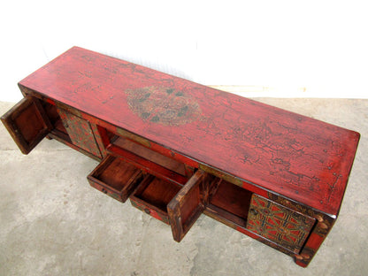 Tibet Asia Lowboard bunte Motifbemalung Unikat