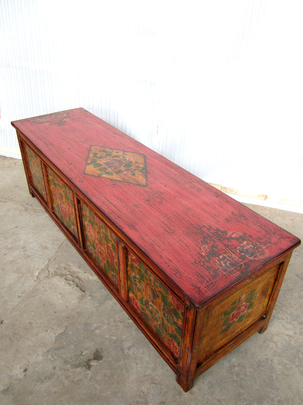 Tibet Lowboard Farbenfrohe Motifbemalung Unikat