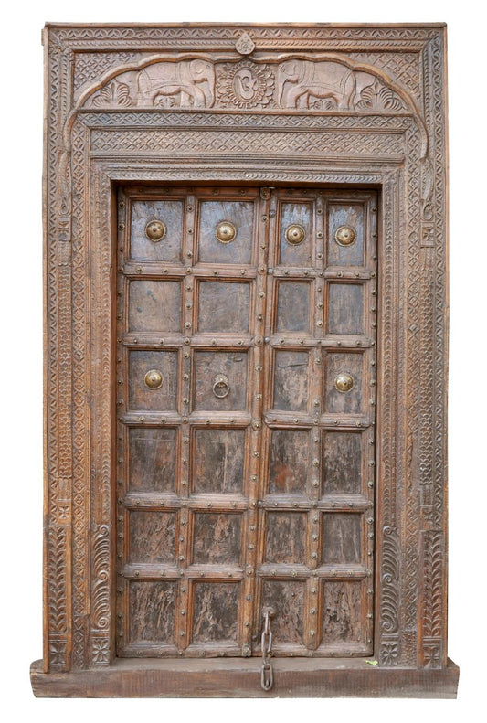 Indien 1910 Tür Tor massiver Rahmen zauberhafte Gestaltung von Luxury-Park