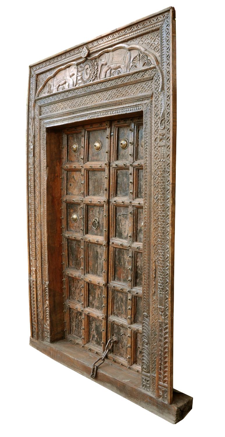 Indien 1910 Tür Tor massiver Rahmen zauberhafte Gestaltung von Luxury-Park