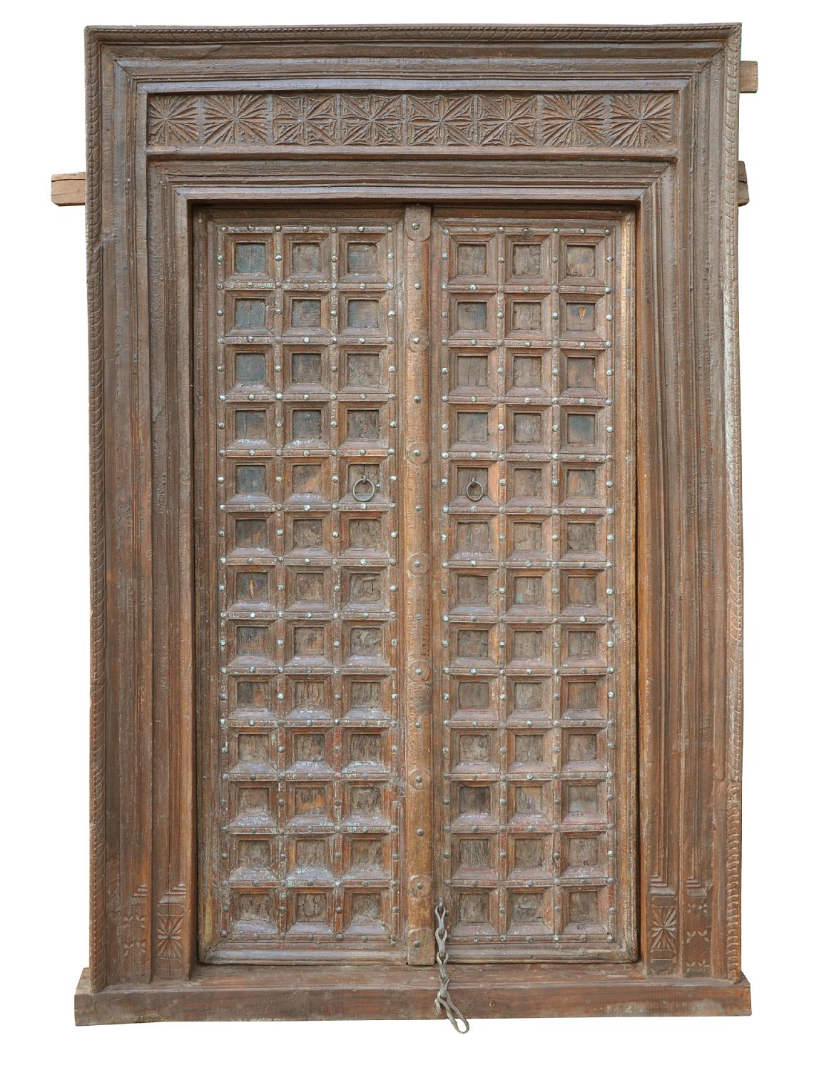 Indien 1910 breite Tür Tor massiver Rahmen zauberhaft gestaltet von Luxury Park