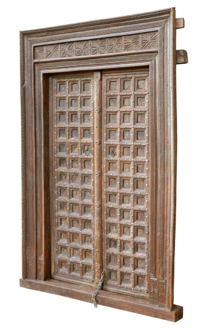 Indien 1910 breite Tür Tor massiver Rahmen zauberhaft gestaltet von Luxury Park