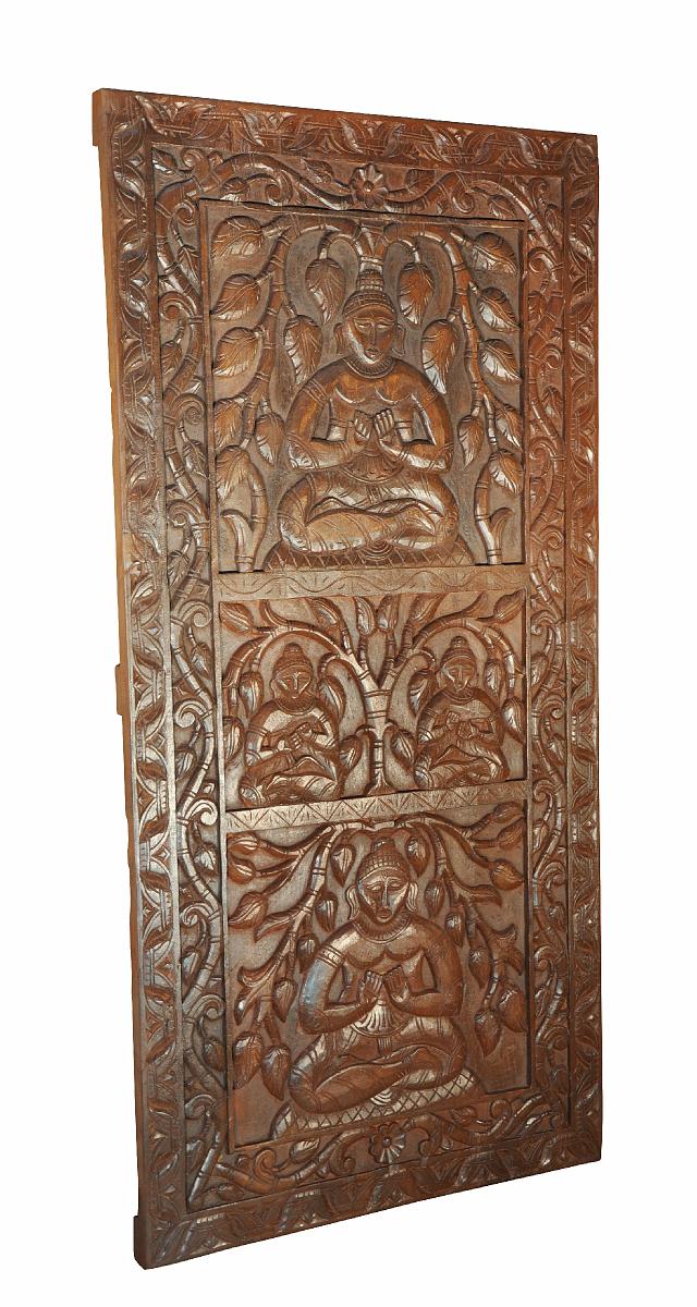 Luxury-Park Handgeschnitztes Deko Panel Türblatt aus Indien – Exotisches Kunstwerk