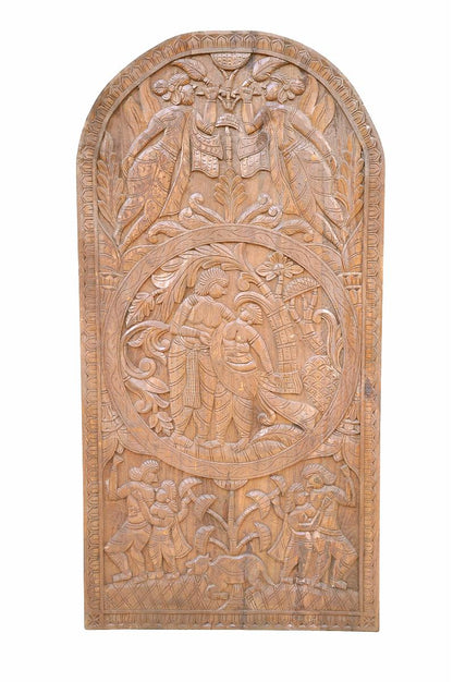 Luxury-Park Hohes Hölzernes Wandbild – Einzigartige Schnitzerei, Exklusive Wanddekoration