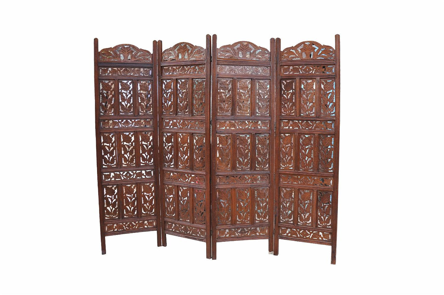 Indien Paravent großer Raumteiler dunkles Naturholz Klassiker