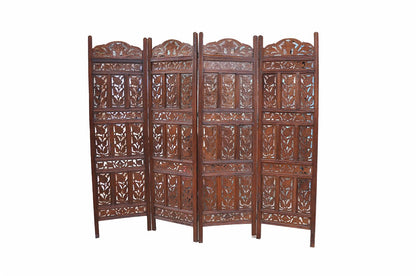 Indien Paravent großer Raumteiler dunkles Naturholz Klassiker