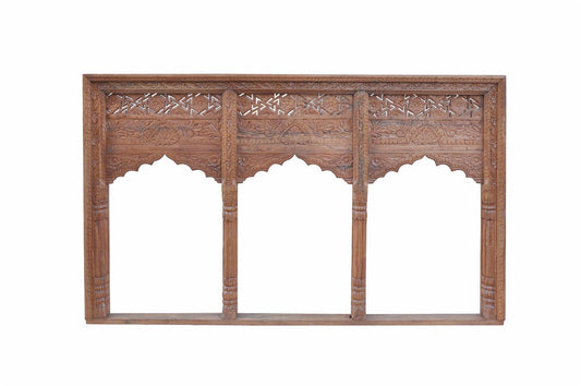 Indien Rahmen Dreifachbogen zum Inneneinbau Holz geschnitzt