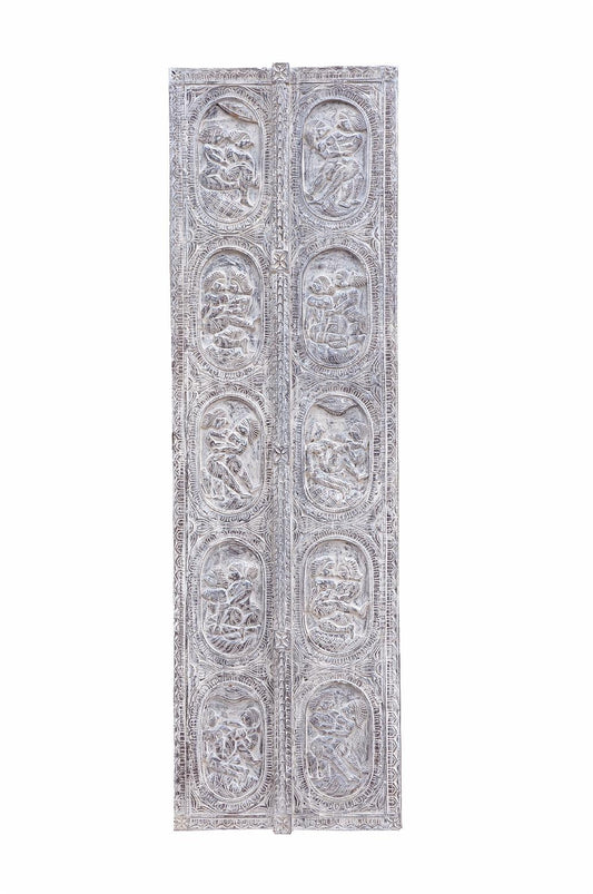 Indien schmales klassisches Wandbild Kamasutra Türblatt traditionelles Motiv