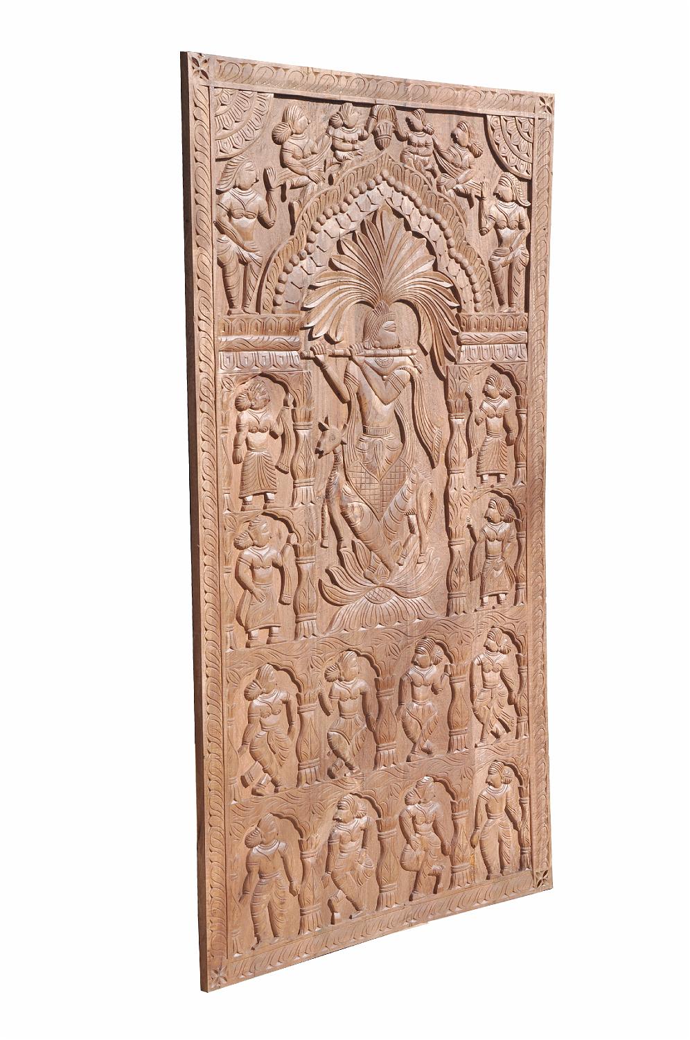 Indien altes Wandbild Dekortafel Palastszenen