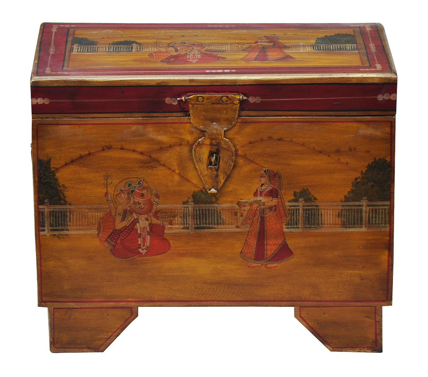 India kleine Truhe Kassette Box traditionelle Bemalung Gujarat by Luxury Park