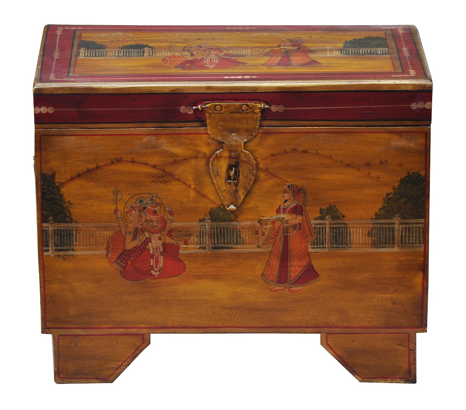 India kleine Truhe Kassette Box traditionelle Bemalung Gujarat by Luxury Park