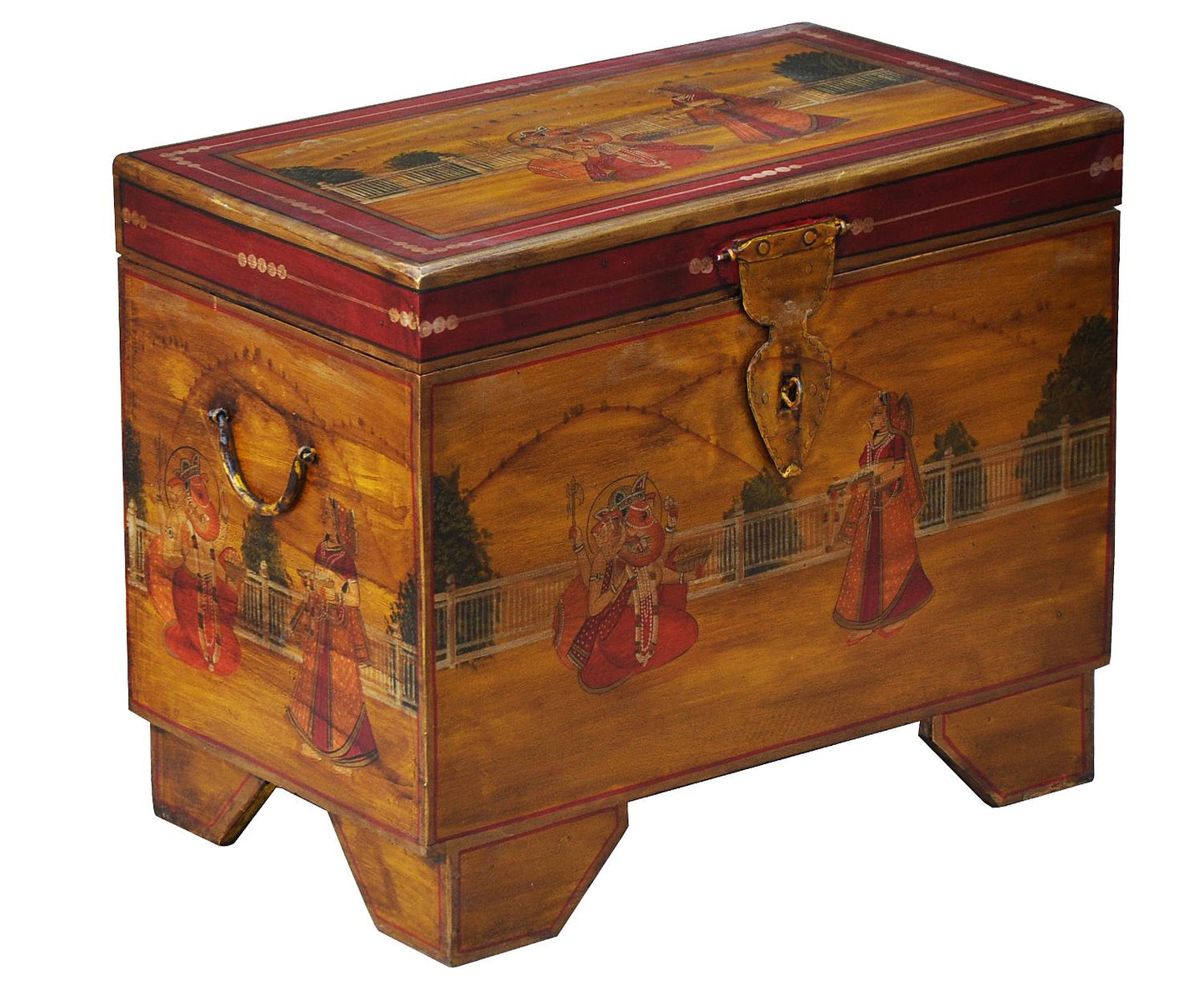 India kleine Truhe Kassette Box traditionelle Bemalung Gujarat by Luxury Park