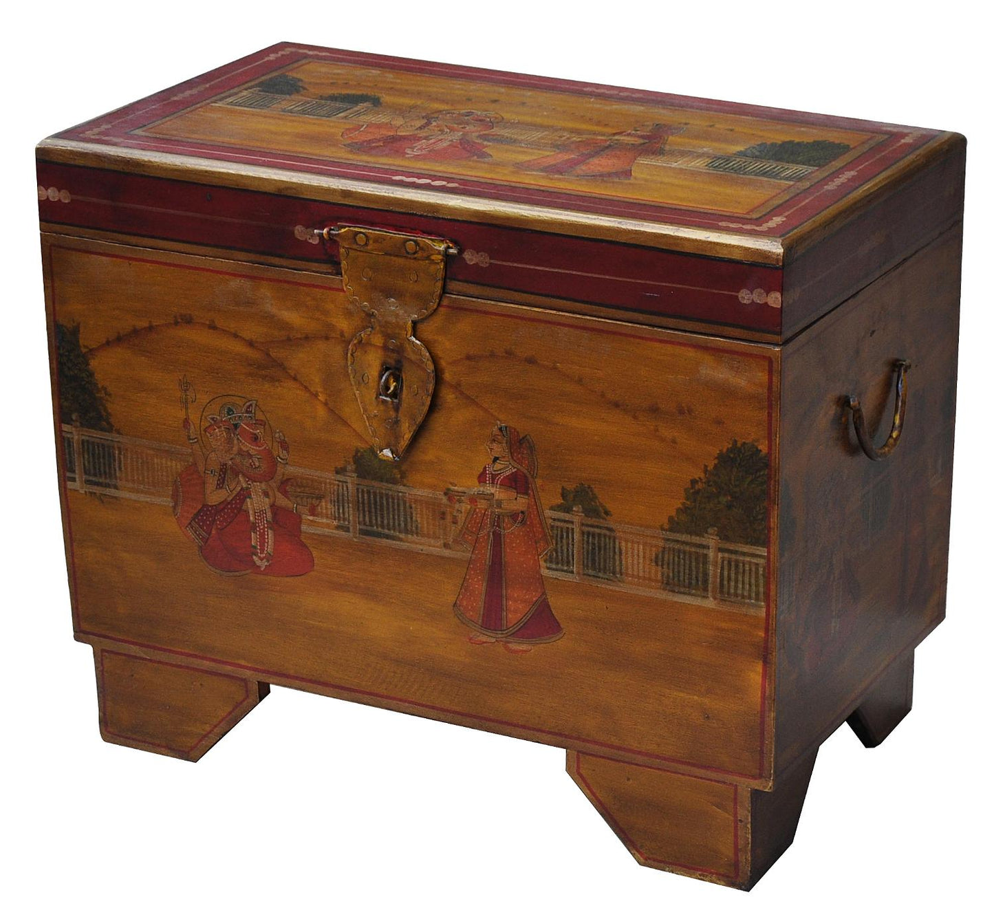 India kleine Truhe Kassette Box traditionelle Bemalung Gujarat by Luxury Park