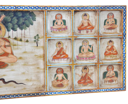 Indien Kopfteil Bett breites Wandbild mit traditionellen religiösen Motiven