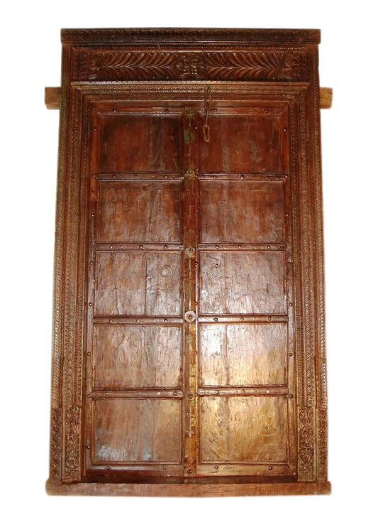 Honig Dunkel farbene Tür antik ca. 120J aus Indien/Rajasthan.Luxury Park