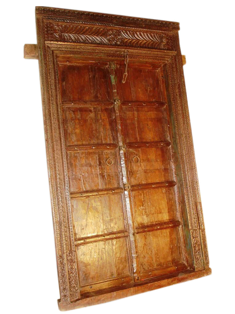 Honig Dunkel farbene Tür antik ca. 120J aus Indien/Rajasthan.Luxury Park