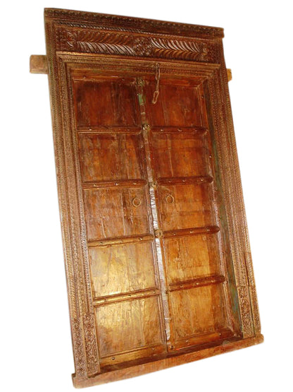 Honig Dunkel farbene Tür antik ca. 120J aus Indien/Rajasthan.Luxury Park