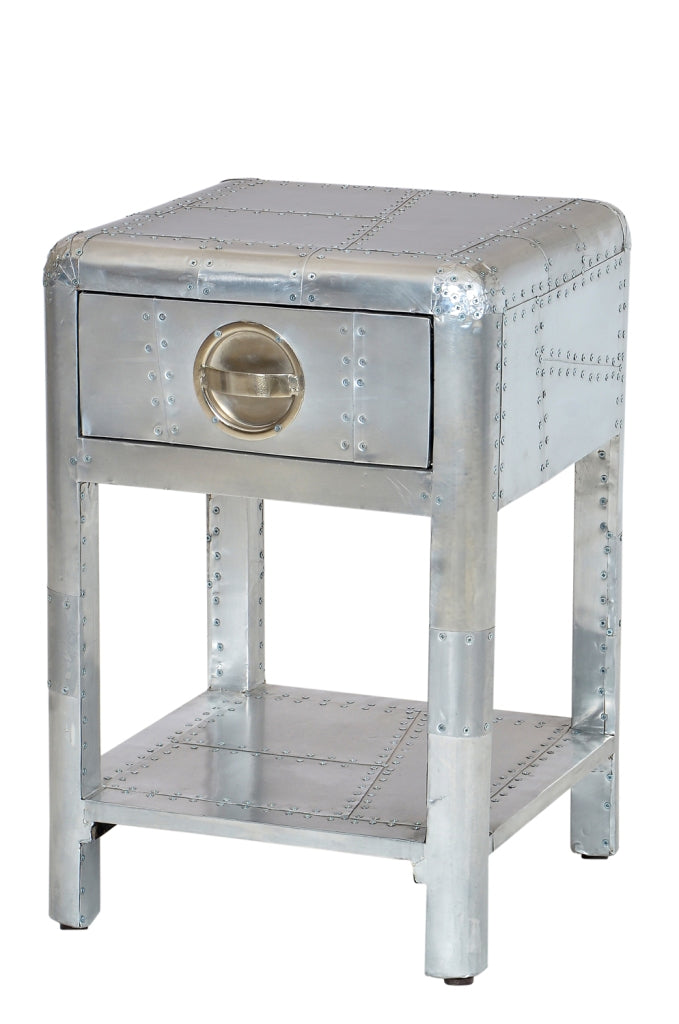 NEU airrange möbel Aluminium poliert Nachttisch airplane recycling