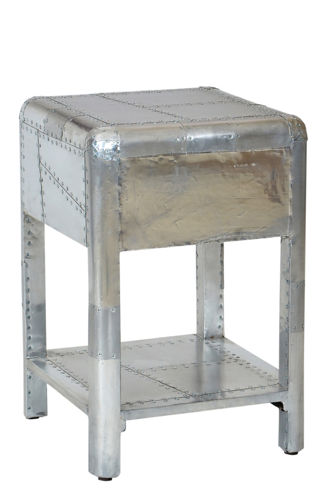 NEU airrange möbel Aluminium poliert Nachttisch airplane recycling