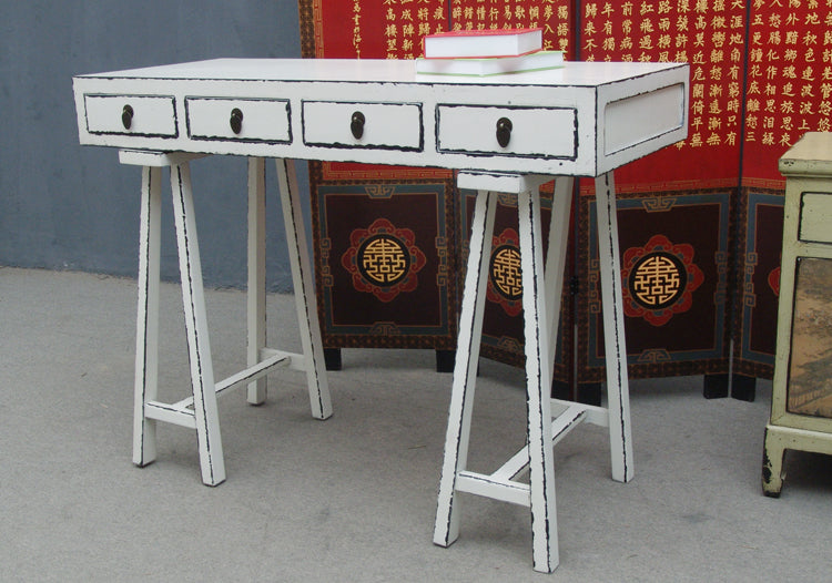 China filigrane Anrichte Garderobentisch Schreibtisch Pinienholz altweiß