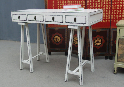 China filigrane Anrichte Garderobentisch Schreibtisch Pinienholz altweiß