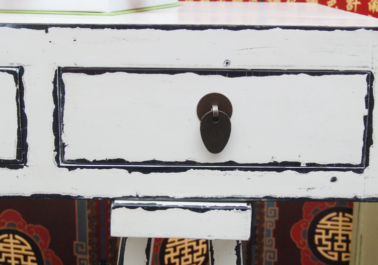 China filigrane Anrichte Garderobentisch Schreibtisch Pinienholz altweiß