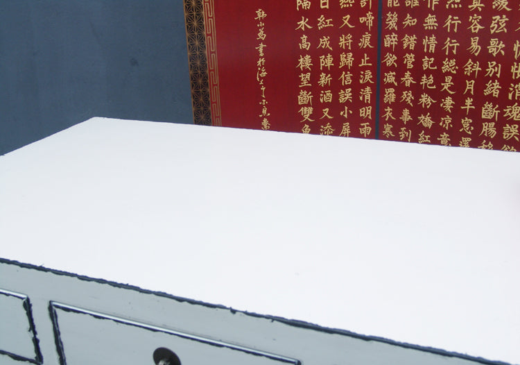 China filigrane Anrichte Garderobentisch Schreibtisch Pinienholz altweiß